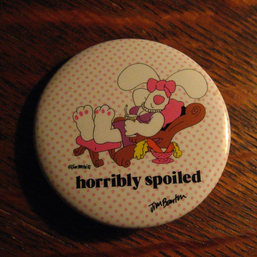 🐰 Jim Benton Vintage 1986 Bunny Button Pin